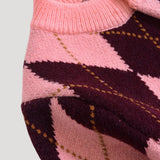 Holly | Cropped Argyle Knit Cardigan