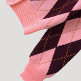 Holly | Cropped Argyle Knit Cardigan