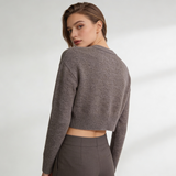 Maisie | Cropped Knit Cardigan with Button Front