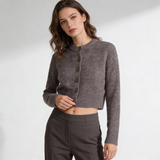 Maisie | Cropped Knit Cardigan with Button Front