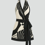 Natalia | Halter Wrap Mini Dress with Tie Waist