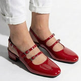 Maravine Studio | Mary Jane Heels with Square Toe and Double Strap