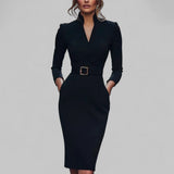Lynn | Midi Dress Long Sleeve Sheath