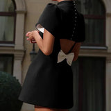 Leontina | Mini Dress with Back Bow Detail