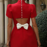 Leontina | Mini Dress with Back Bow Detail