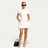 Rema | Mini Dress with Pearl Trim and Pocket Detail