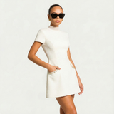 Rema | Mini Dress with Pearl Trim and Pocket Detail