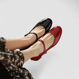 Maravine Studio | Patent Mary Jane Heels with Strap and Block Heel