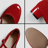 Maravine Studio | Patent Mary Jane Heels with Strap and Block Heel