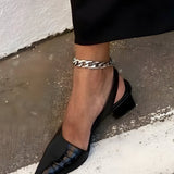 Maravine Studio | Pointed Toe Slingback Shoes with Block Heel