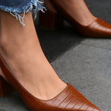 Maravine Studio | Pointed Toe Slingback Shoes with Block Heel