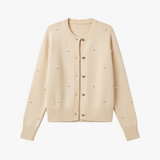 Poppy | Spring Layering Cardigan with Pearl Detail and Heart Buttons
