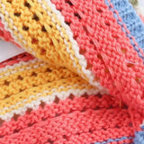 Erin | Spring Striped Crochet Knit Cardigan with Button Front