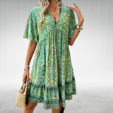 Charlotte | Bohemian Printed Knee-Length Dress with Relaxed Fit