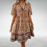 Charlotte | Bohemian Printed Knee-Length Dress with Relaxed Fit