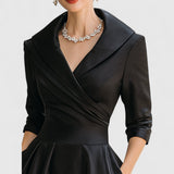 Eleanor | Elegant Timeless Midi Dress with Wrap Top and Flared A-Line Skirt