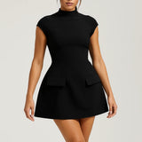 Sophie | Mini stand-up collar A-line silhouette dress