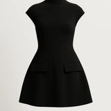 Sophie | Mini stand-up collar A-line silhouette dress