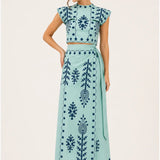 Maisie | Embroidered Fringe Co-Ord Set with Elegant Silhouette