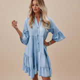 Seraphine | Women’s Denim Midi Dress with Relaxed Elegant Fit