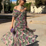 Eleanor | V-Neck Wrap Maxi Dress with Sheer Chiffon Sleeves