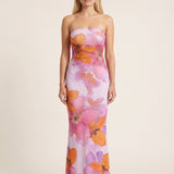 Weronika | Strapless maxi evening dress for women