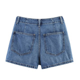 Lena | Denim Mini Skirt Blue Wrap Asymmetric Vintage Wash