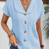 Octavia | Short Sleeve Blouse in Soft Breathable Fabric
