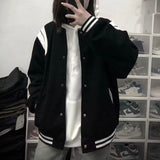 Zerith | Oversized varsity jacket with contrast striped sleeves