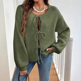 Mabel | Soft Knit Cardigan with Bow Fastenings