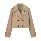 Valentina | Cropped Double-Breasted Trench Coat