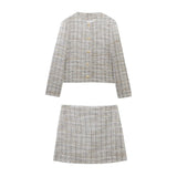 Phoebe | Tweed Knit Jacket and Skirt Co-Ord Set