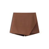 Nell | Elegant Mini Skirt White Wrap Asymmetric Satin