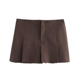 Willa | Pleated Shorts Black High Waisted Tailored Mini