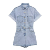 Phoebe | Utility Cotton Short Jumpsuit