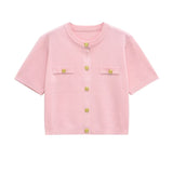 Florence | Cropped Knit Co-ord Set with Button Detail