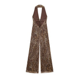 Celestine | Halter Neck Wide-Leg Chiffon Jumpsuit