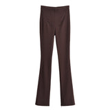 Beatrice | High-Waist Flared Wide-Leg Jersey Trousers with Front Seam