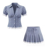 Esme | Gingham Fitted Mini Skirt Co-Ord Set