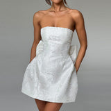 Elvianne | Off-Shoulder Mini Cocktail Dress with Bow Accent