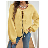 Mabel | Soft Knit Cardigan with Bow Fastenings