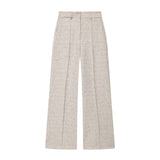 Vivienne | High-Waisted Wide-Leg Linen Trousers with Pleated Front