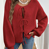 Mabel | Soft Knit Cardigan with Bow Fastenings