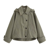 Elowen | Women’s Cropped Windbreaker Jacket with Hood