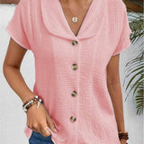 Octavia | Short Sleeve Blouse in Soft Breathable Fabric