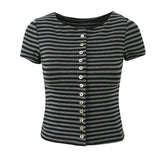 Lydia | Striped Knit Cropped Top & Mini Skirt Set