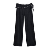 Phoebe | Wide-Leg Jersey Trousers with Wrap Waistband