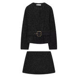 Matilda | Textured Knit Jacket and Mini Skirt Co-Ord Set
