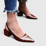 Olivia | Leather Orthopaedic Heels with Supportive Comfort