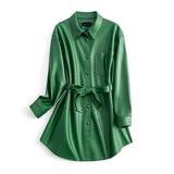 Rosalie | Valerina Women's Leather Shirt Coat